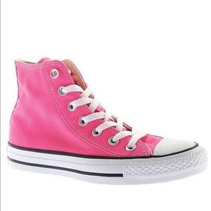 Pink high top converse